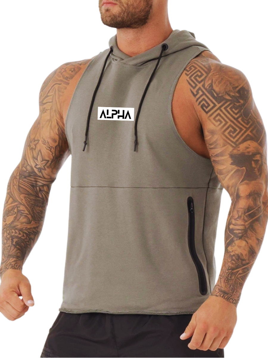 Drop Arm Sleeveless Hoodie